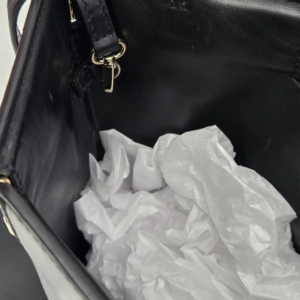 PETER DO HINGED LEATHER BAG - BLACK